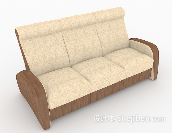 简约欧式家居多人沙发3d模型下载