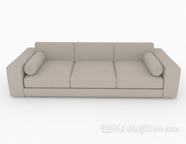 现代风格灰色家居简约多人沙发3d模型下载