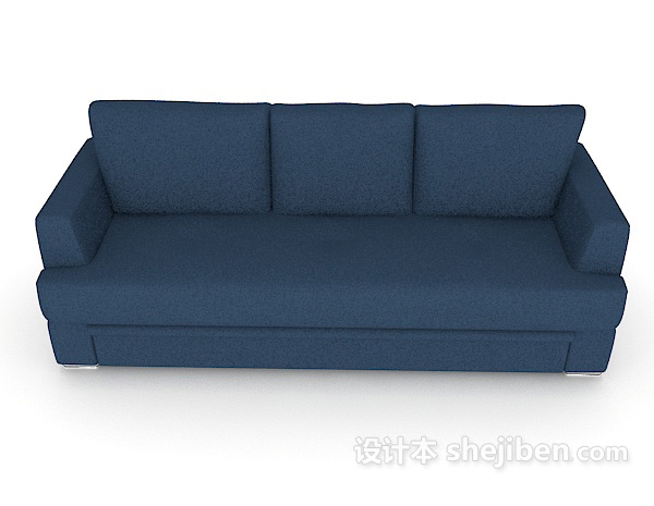 现代风格蓝色现代多人沙发3d模型下载