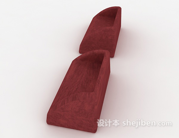 设计本红色个性单人沙发3d模型下载