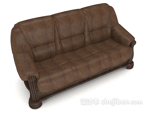 欧式复古风格多人沙发3d模型下载