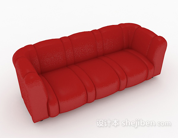 红色大方简约沙发3d模型下载