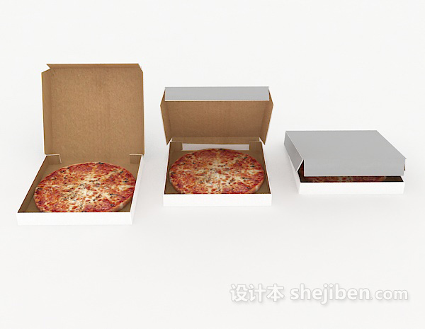 现代风格盒装披萨3d模型下载