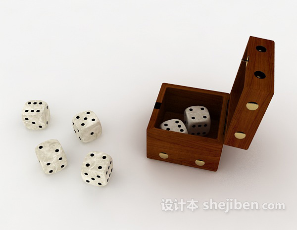 现代风格游戏骰子3d模型下载