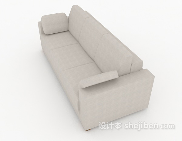 设计本灰色舒适家居沙发3d模型下载