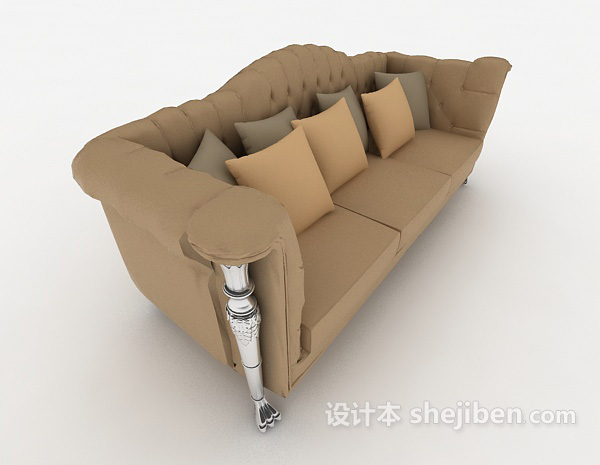 免费简单欧式单人沙发3d模型下载