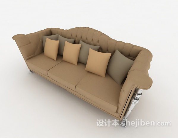 简单欧式单人沙发3d模型下载