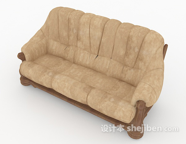 免费欧式古朴多人沙发3d模型下载