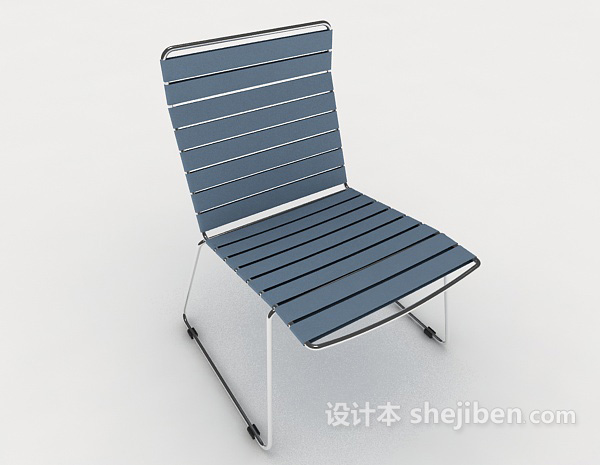 免费蓝色沙滩休闲椅3d模型下载