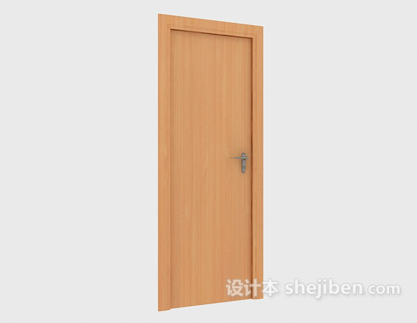 现代风格实木简单房门3d模型下载