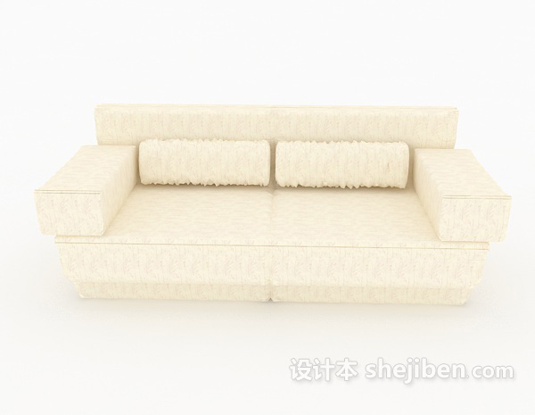 现代风格白色简单家居沙发3d模型下载