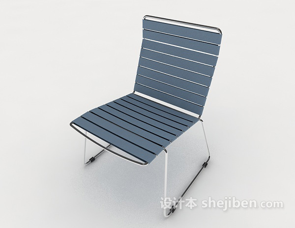 蓝色沙滩休闲椅3d模型下载