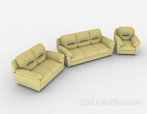 绿色组合家居沙发3d模型下载