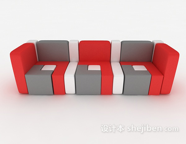 现代风格现代亮色沙发3d模型下载
