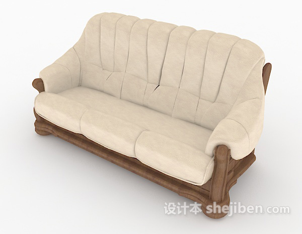免费欧式古典多人沙发3d模型下载