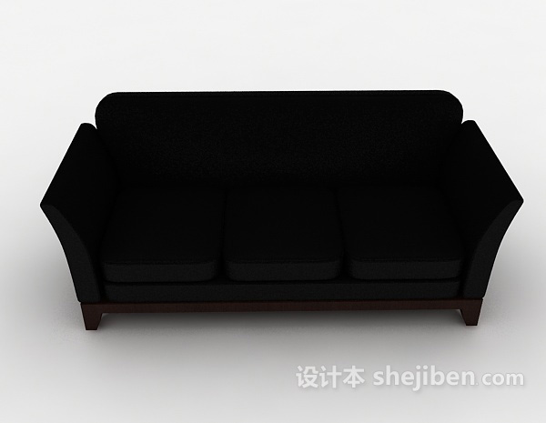 现代风格现代皮质简约多人沙发3d模型下载