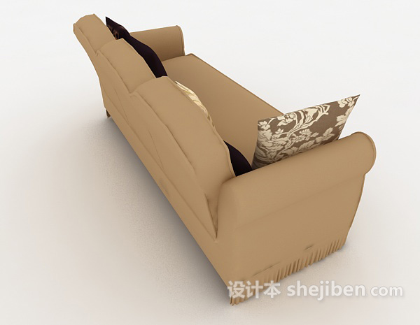 设计本居家简单多人沙发3d模型下载