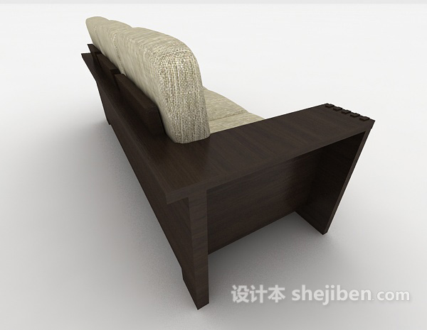 设计本新中式风格三人沙发3d模型下载