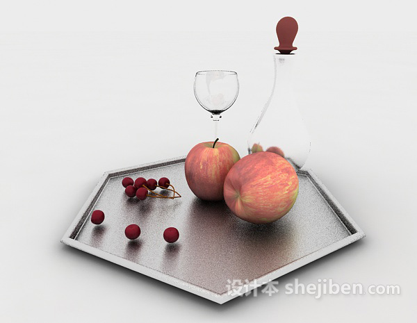 现代风格菱角水果盘3d模型下载