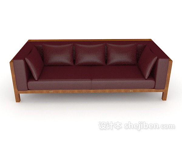 现代风格多人家居皮质沙发3d模型下载