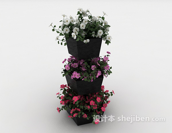 现代风格室外观赏性植物3d模型下载