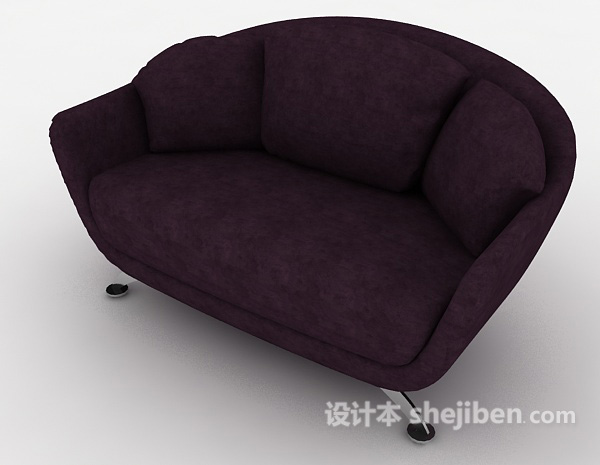 免费紫色单人休闲椅3d模型下载