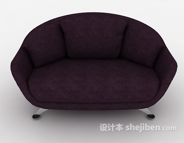 现代风格紫色单人休闲椅3d模型下载