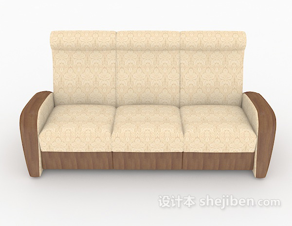 欧式风格简约欧式家居多人沙发3d模型下载