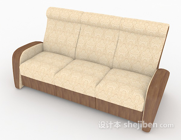 免费简约欧式家居多人沙发3d模型下载