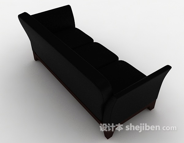 设计本现代皮质简约多人沙发3d模型下载