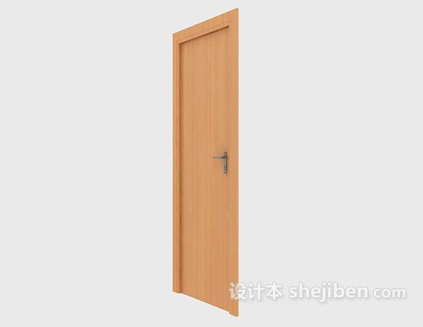 免费实木简单房门3d模型下载