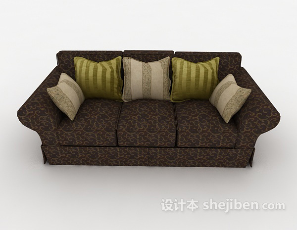 现代风格家居三人沙发3d模型下载