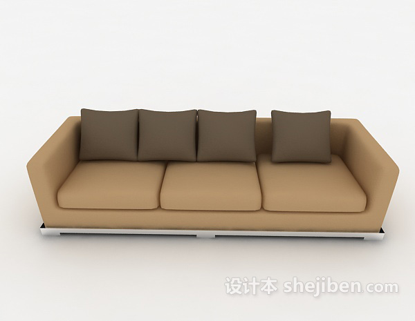 现代风格三人简约沙发3d模型下载