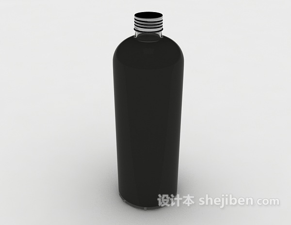 设计本黑色塑料瓶3d模型下载