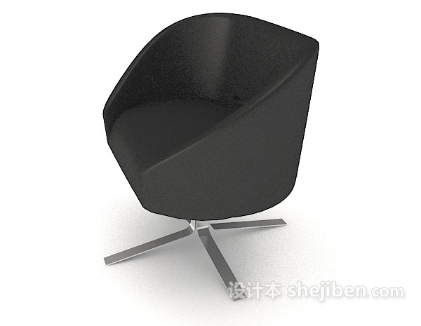设计本黑色简单办公椅3d模型下载
