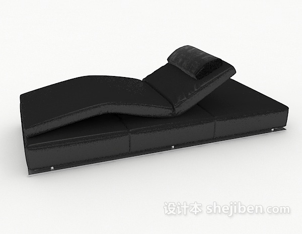 免费简约黑色沙发躺椅3d模型下载