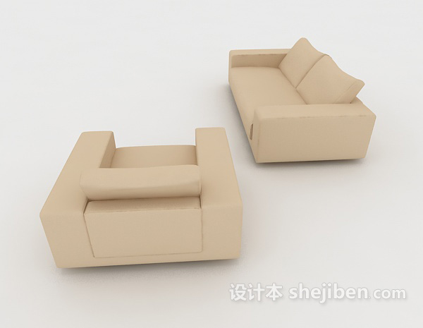 设计本家居简约休闲组合沙发3d模型下载
