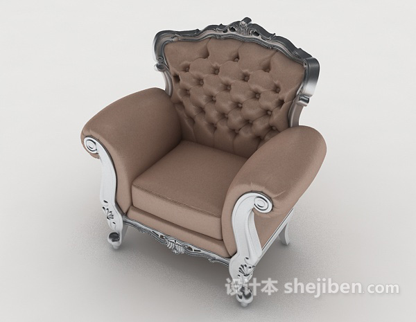 免费欧式居家单人沙发3d模型下载