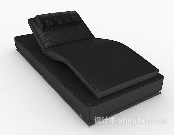 简约黑色沙发躺椅3d模型下载