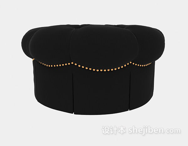 欧式风格欧式黑色沙发凳3d模型下载