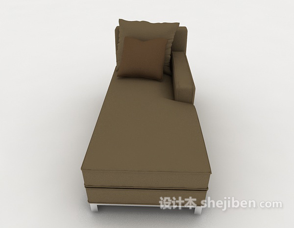 现代风格棕色休闲沙发躺椅3d模型下载
