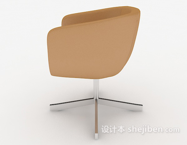 设计本浅棕色休闲椅子3d模型下载