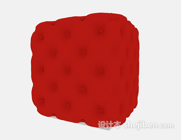 设计本红色软凳3d模型下载