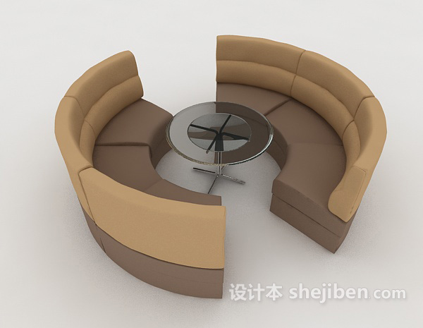 现代风格现代简约卡座桌椅组合3d模型下载
