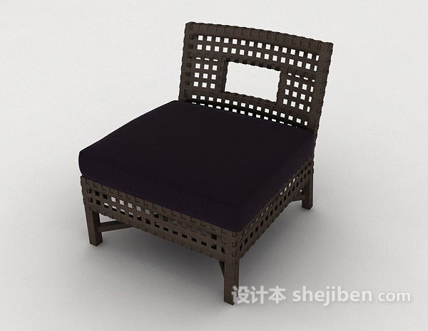 现代风格编织单人休闲椅3d模型下载