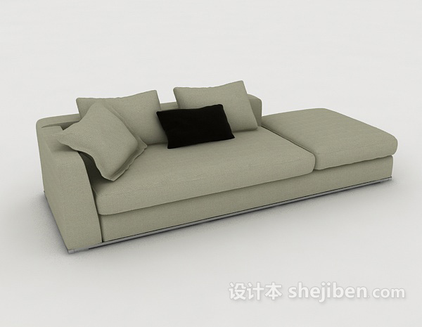免费灰色多人简约沙发3d模型下载
