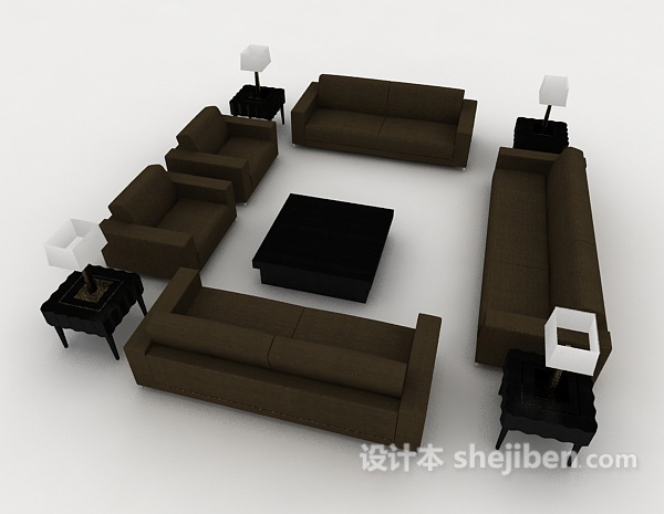免费现代商务组合沙发3d模型下载