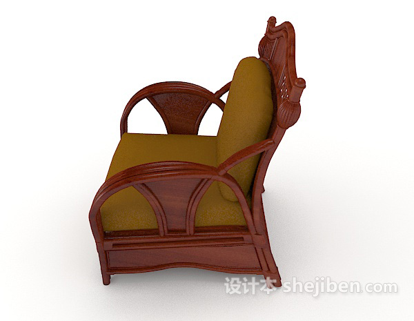 设计本中式复古椅子3d模型下载