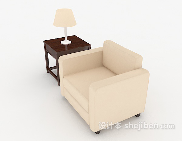 免费木质米黄色桌椅组合3d模型下载