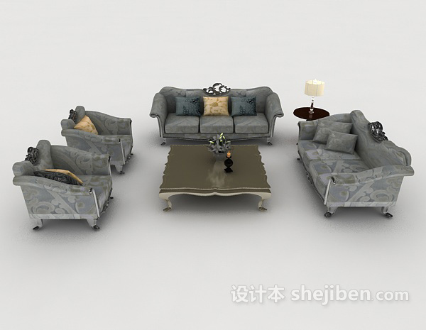 欧式风格欧式居家组合沙发3d模型下载